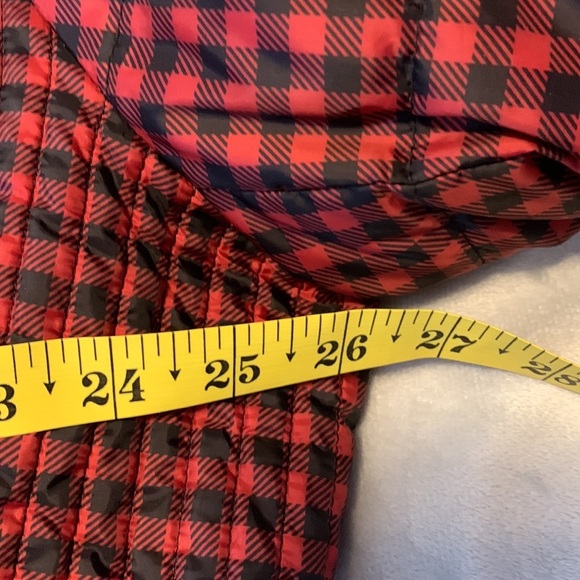 Talbots down filled gingham check parka puffer red black Buffalo plaid coat 2Xp - Picture 5 of 11